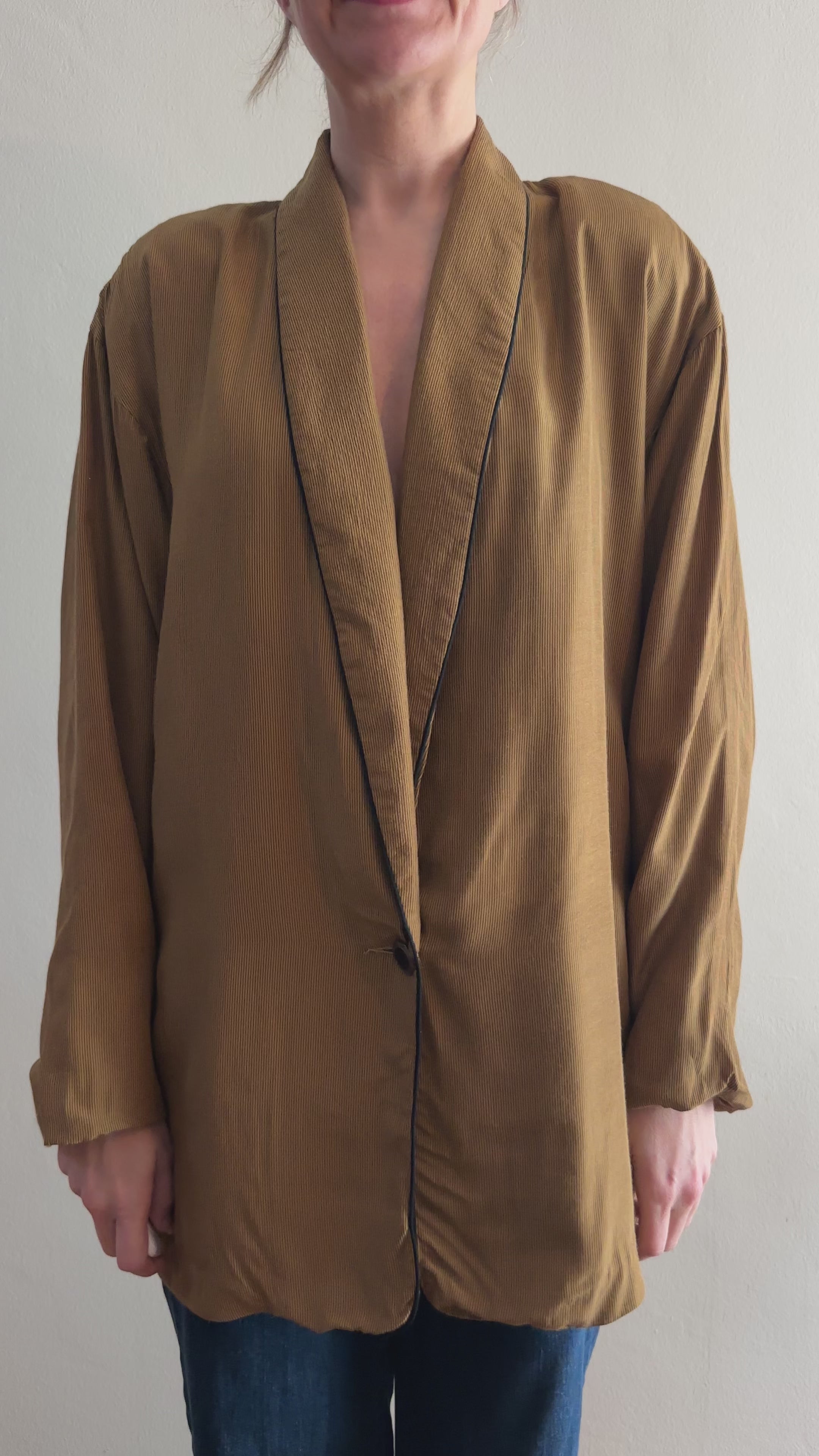 Mustard Pinstripe Blazer