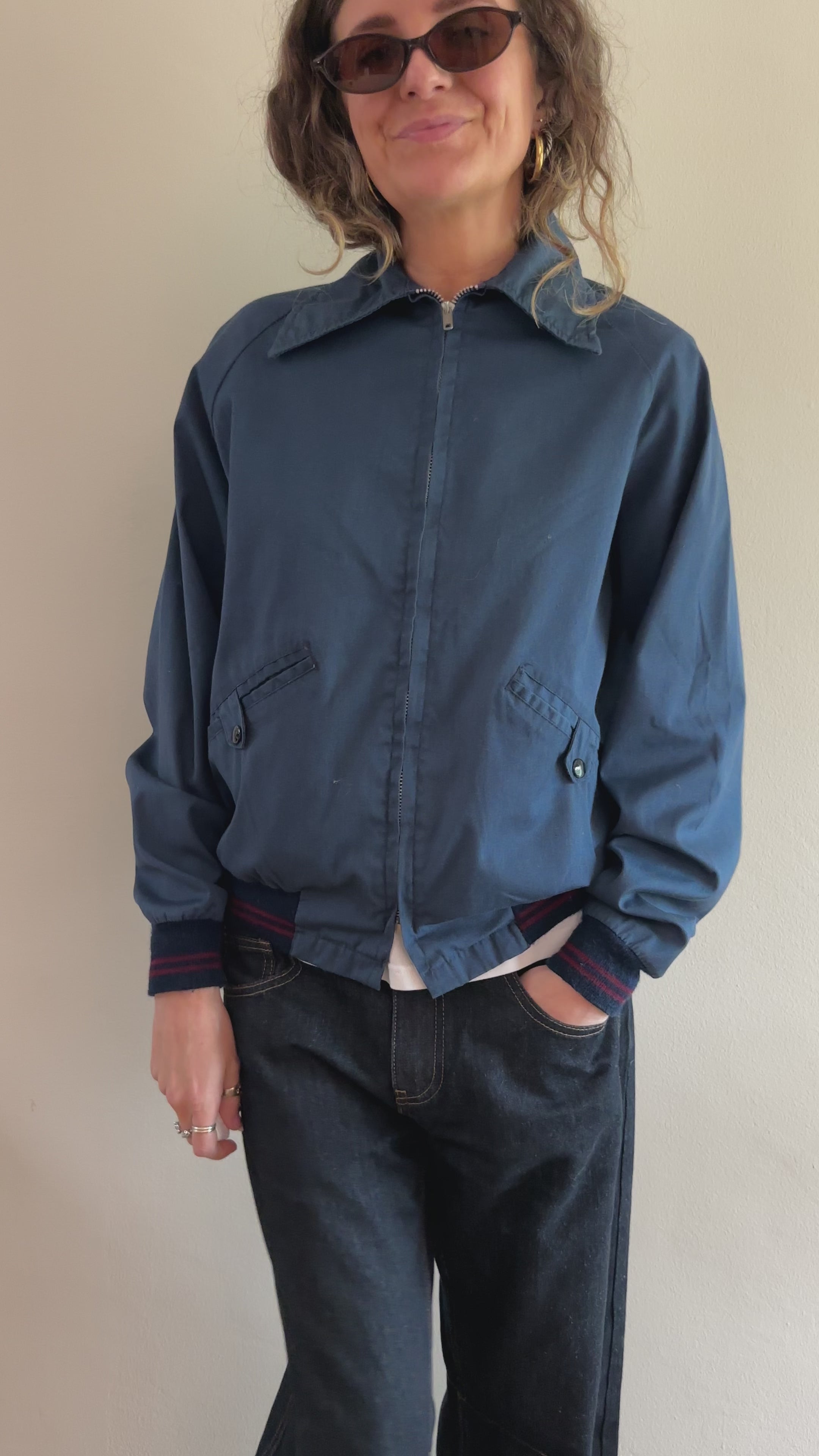 70s Sears Navy Zip Dagger Collar Jacket – Lunch Break