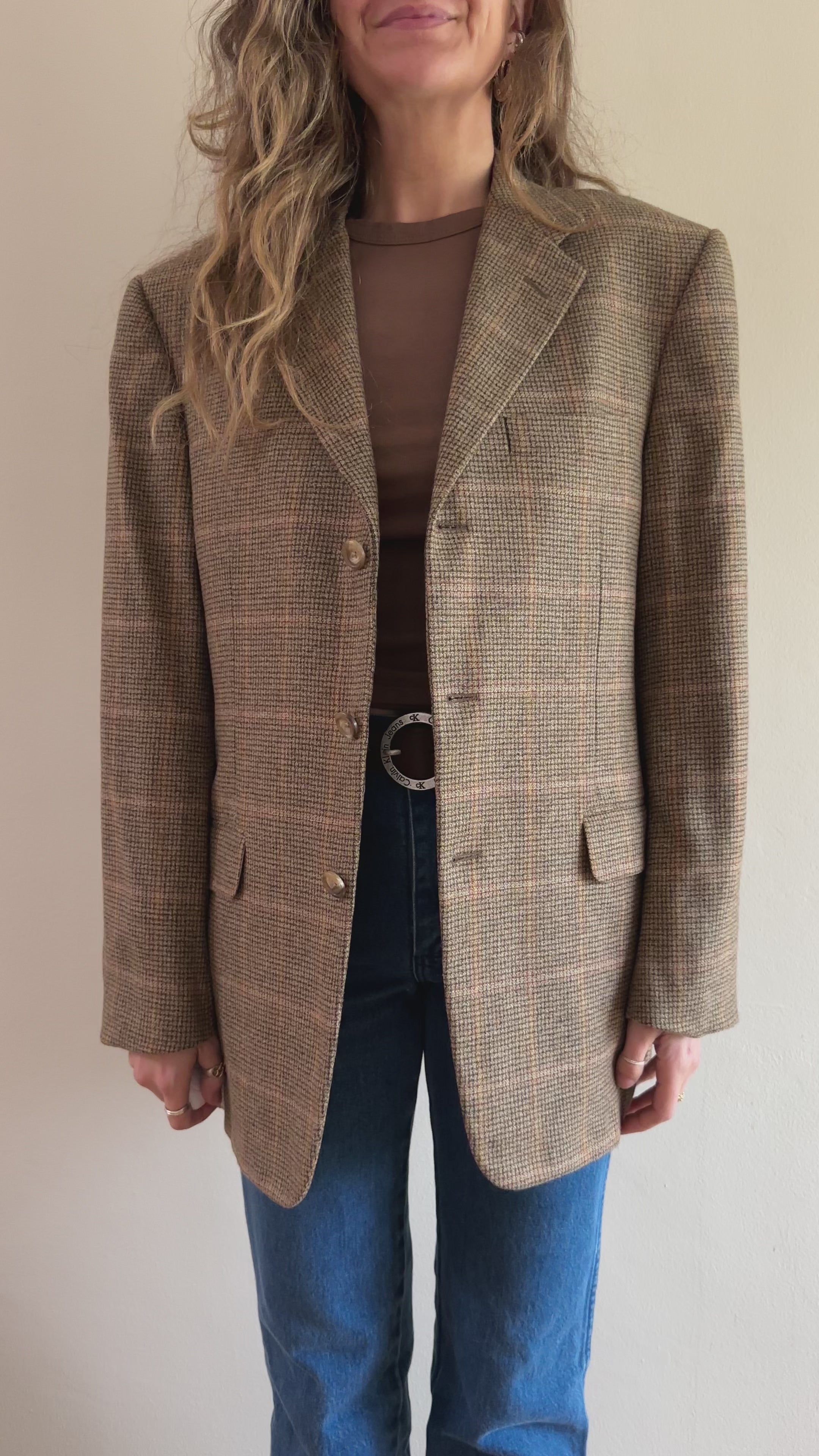 Wool & Cashmere Plaid Blazer