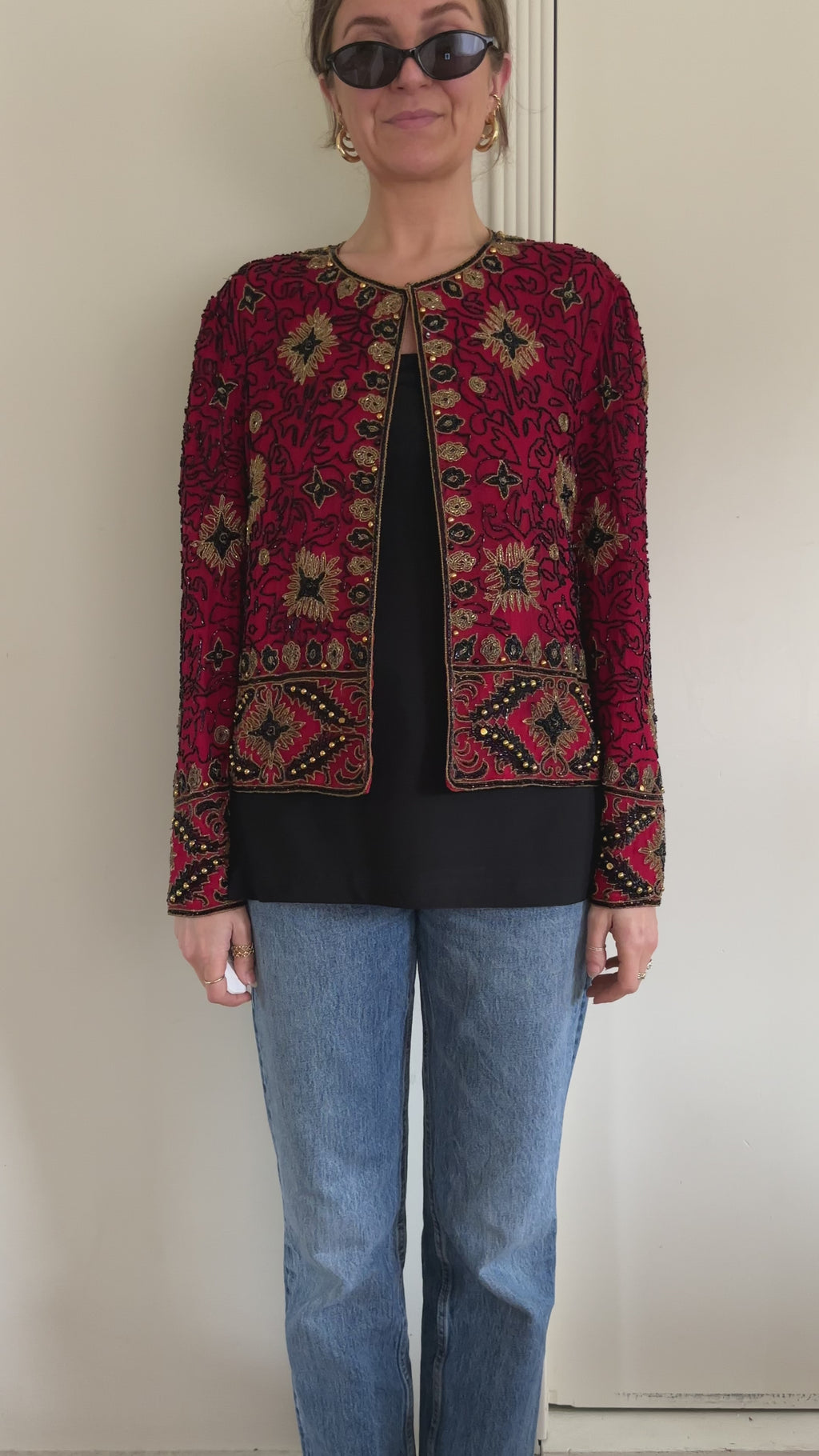 90s Silk Beaded Jacket