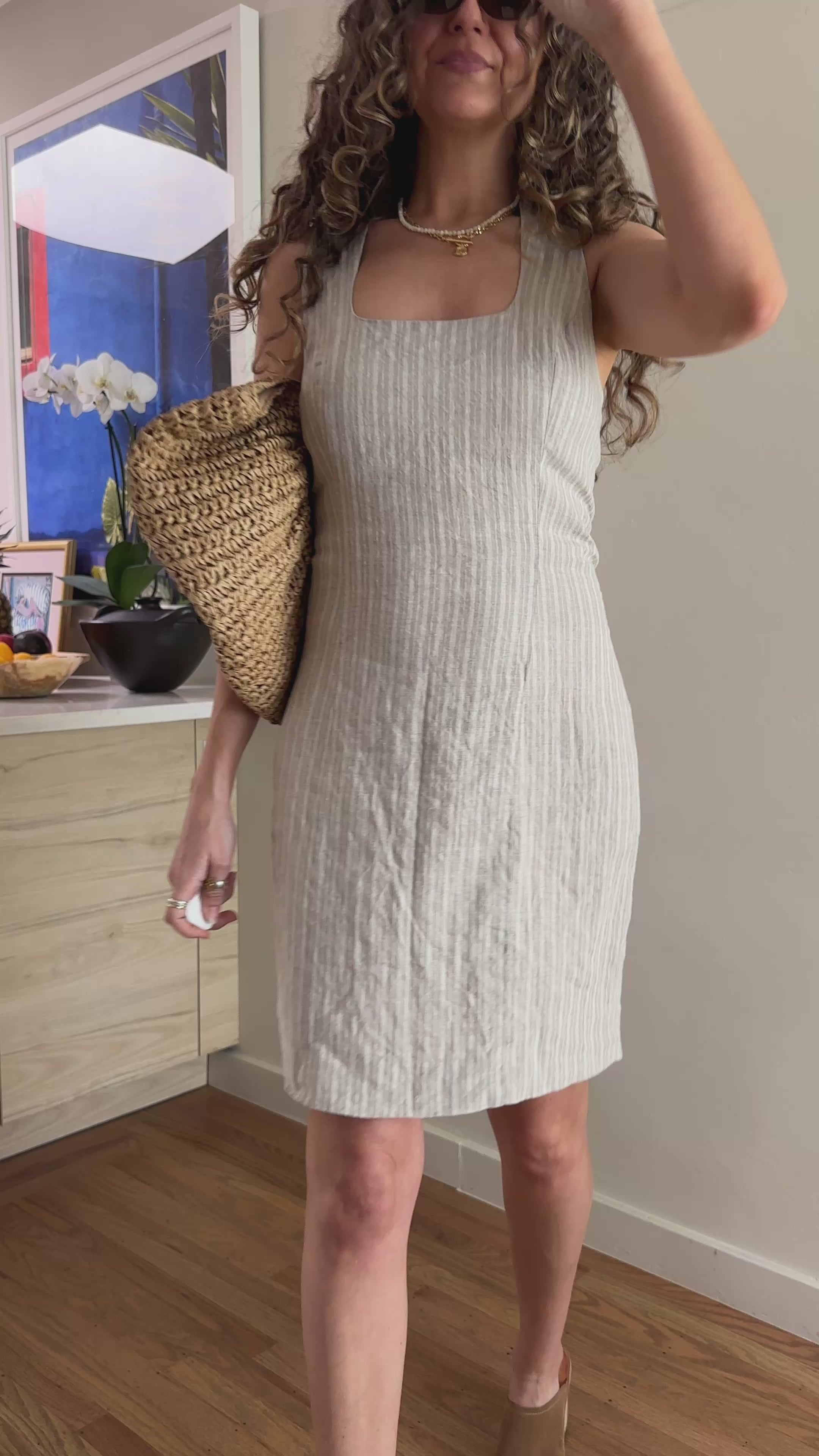 90s Bebe Linen Mini Dress