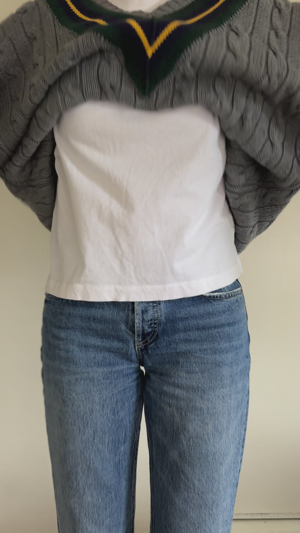 Vintage GAP Cable Knit Varsity Sweater