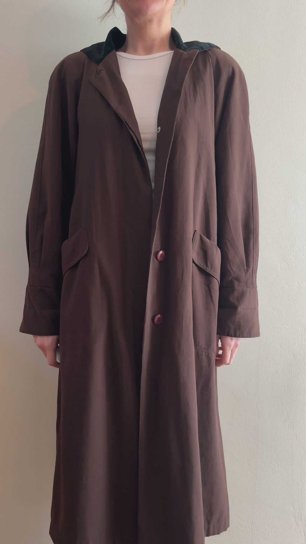 Chocolate Brown Hooded Trench Coat
