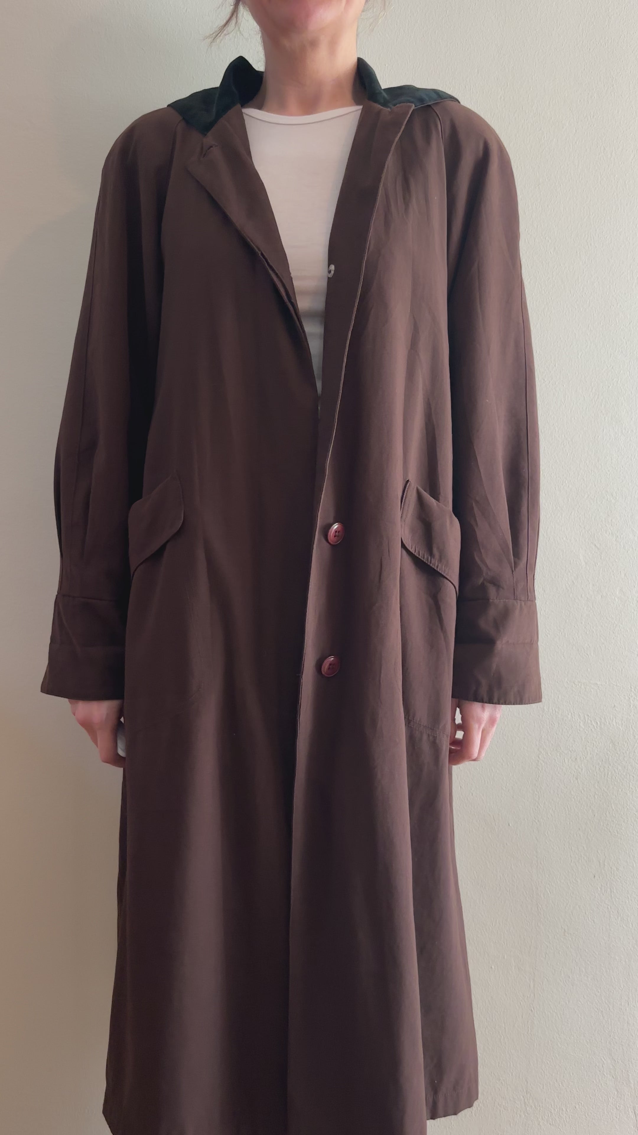Chocolate Brown Hooded Trench Coat