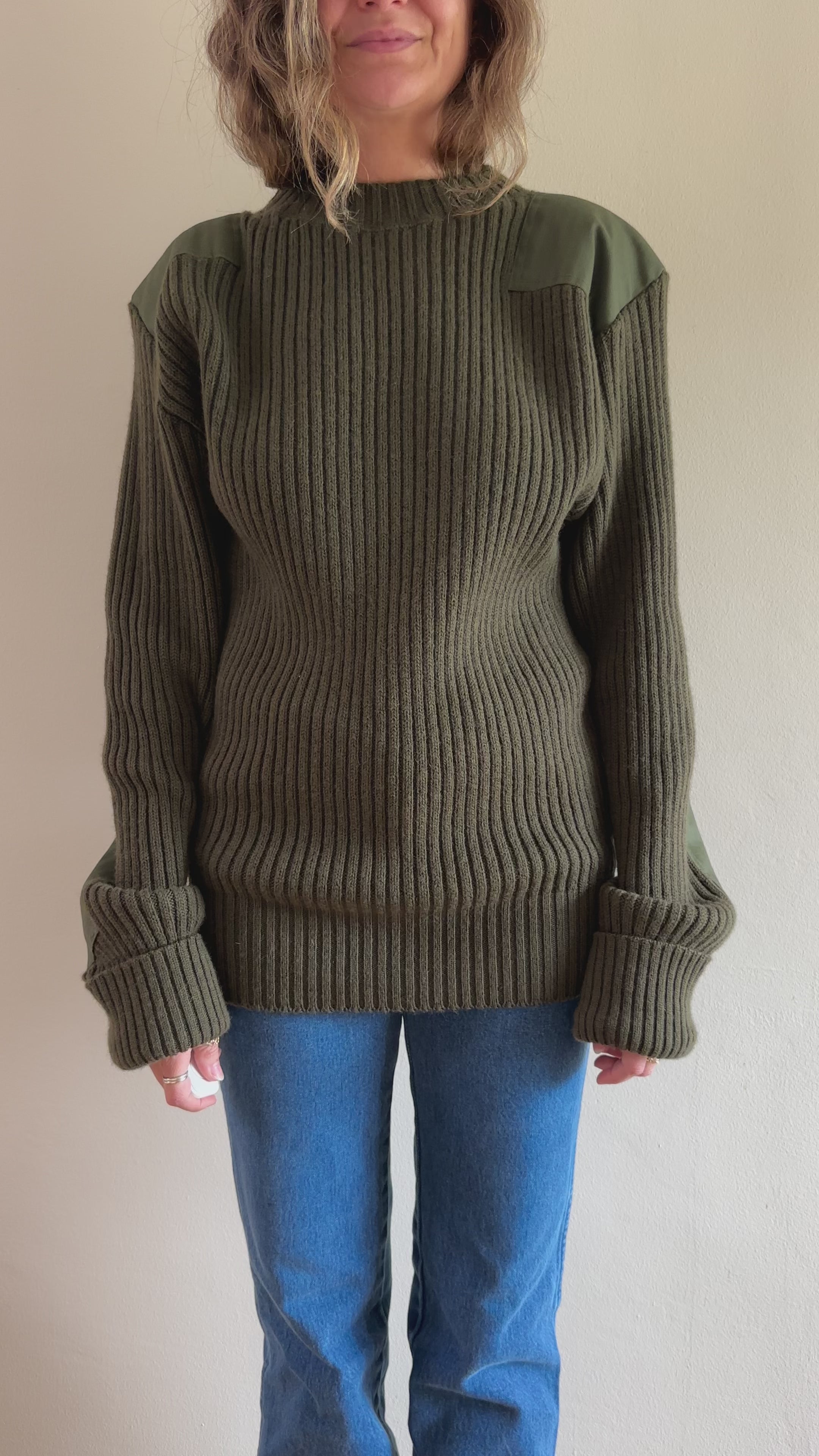 Military Wool Ribbed Sweater
