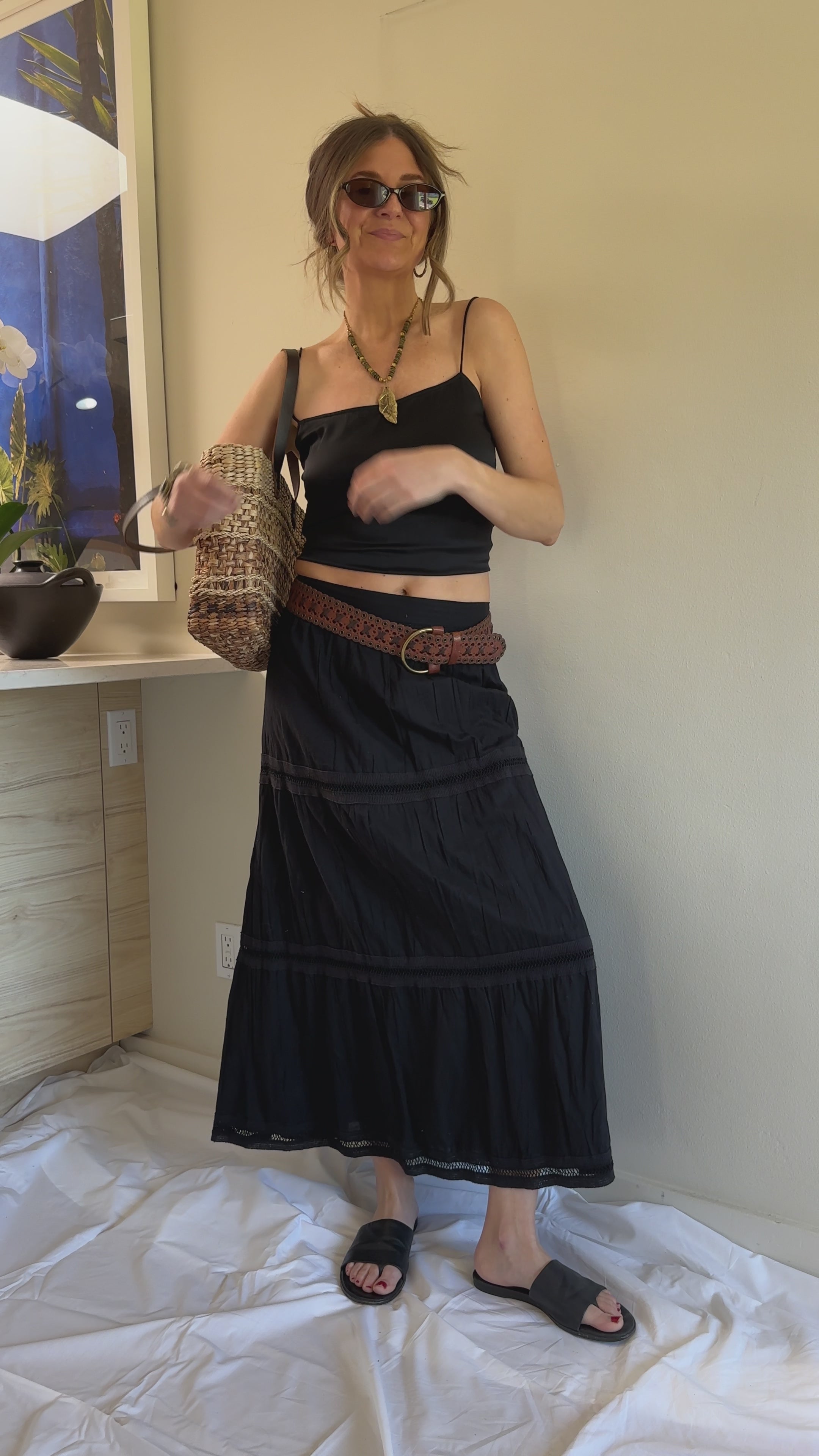 Avenue Boho Tiered Maxi Skirt