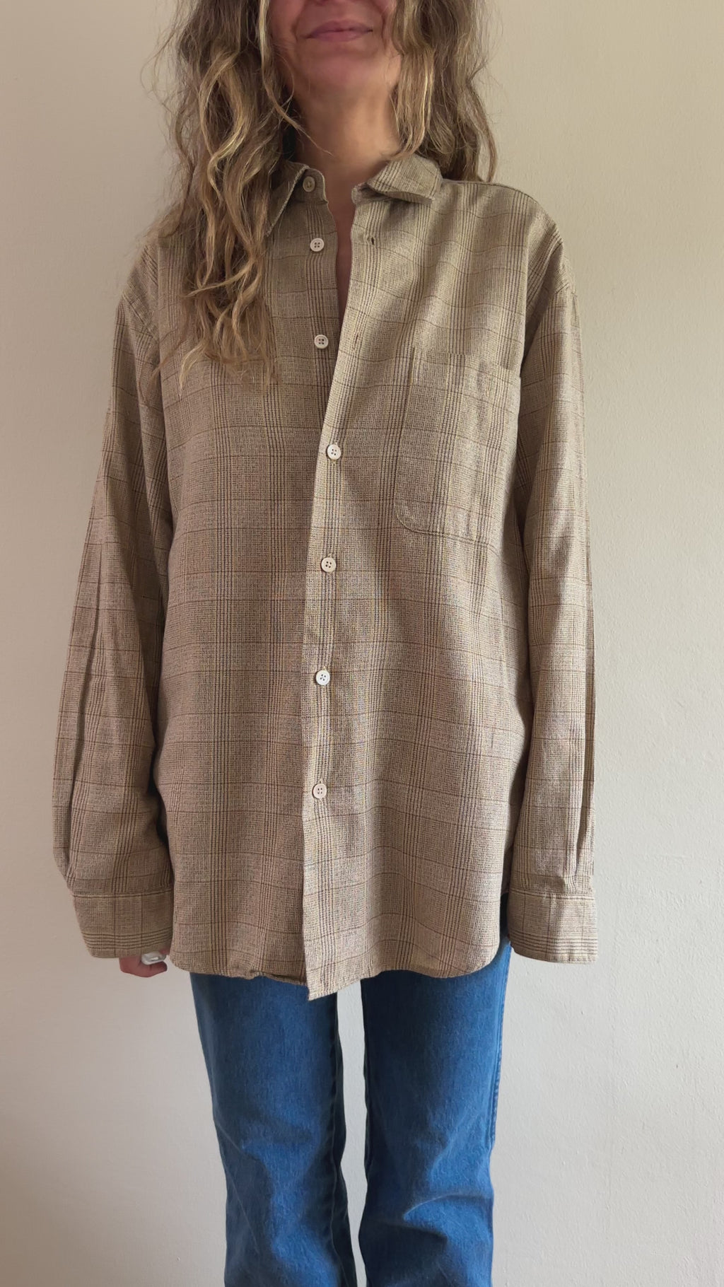 Plaid Cotton Button-Up Shirt