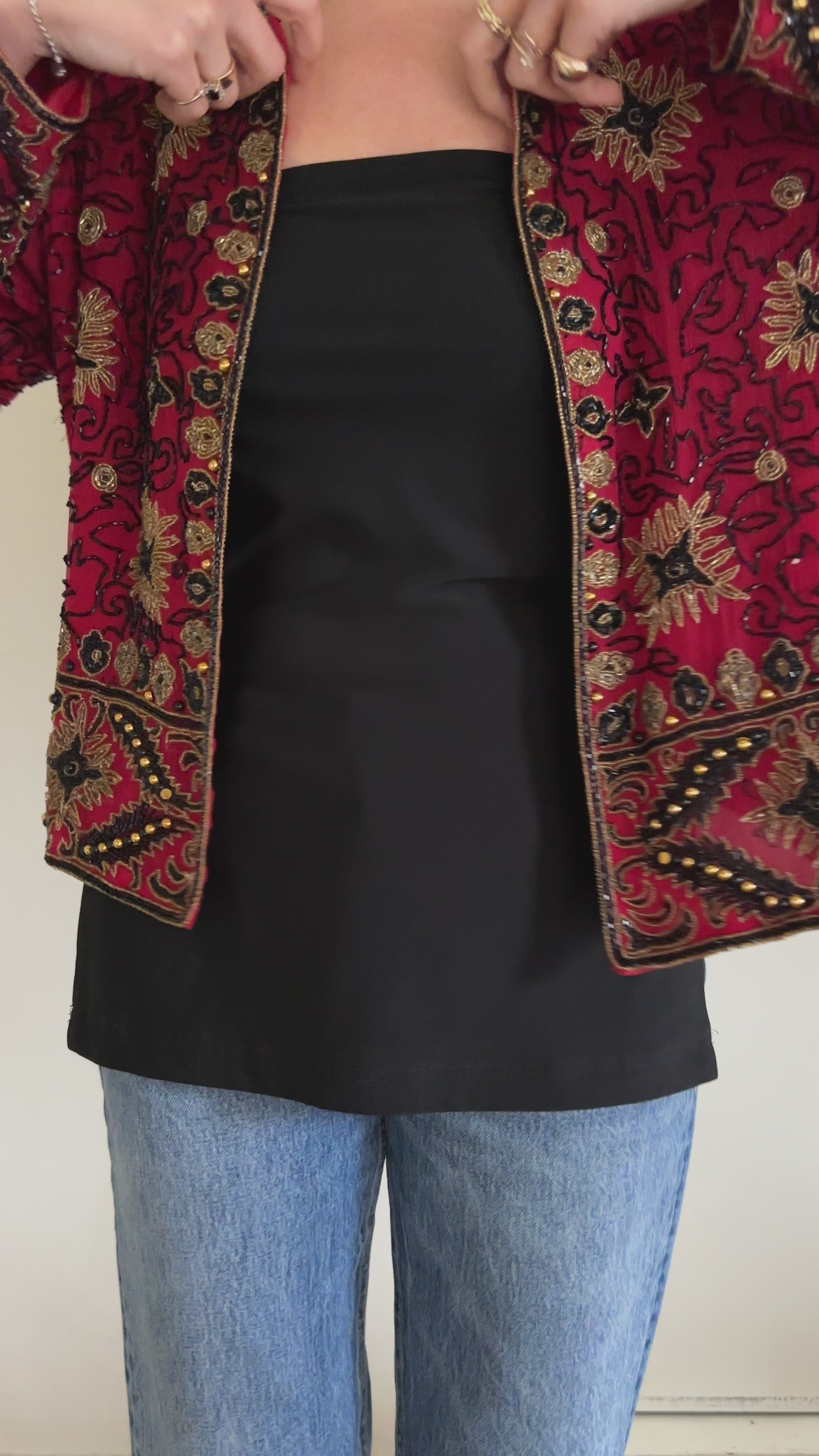 90s Silk Beaded Jacket