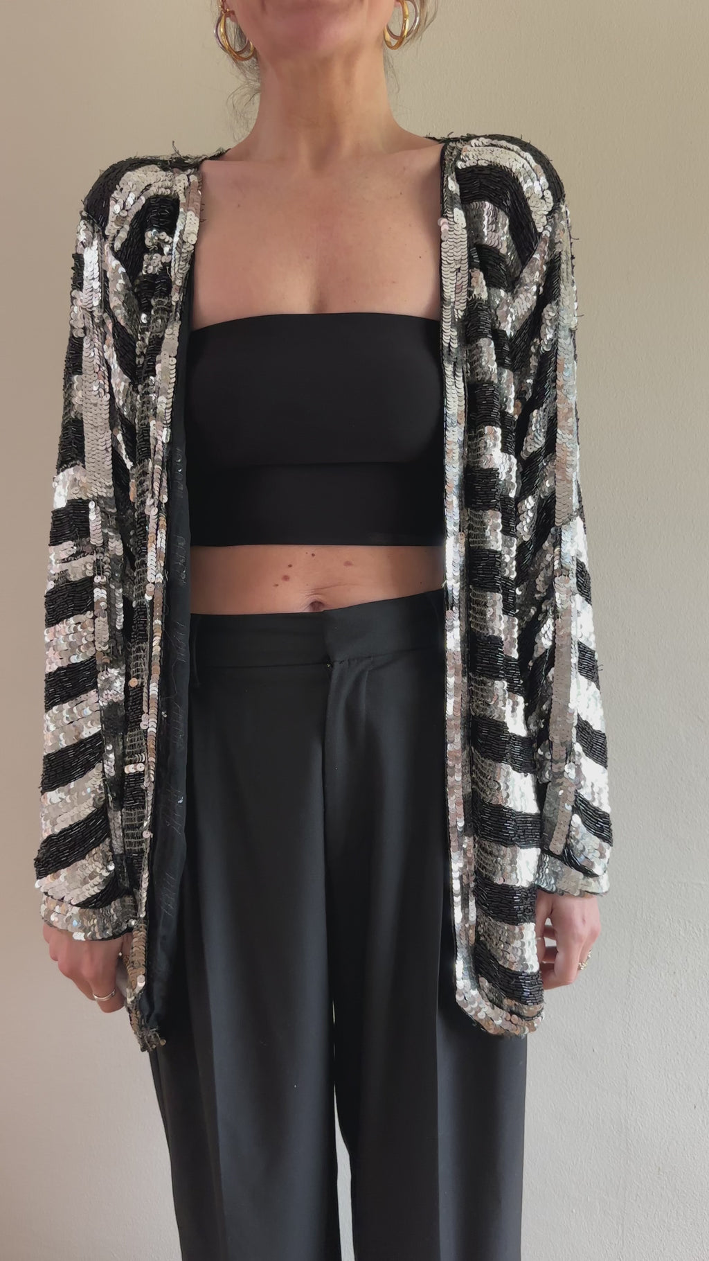 Tan-Chho Silk Sequin Cardigan