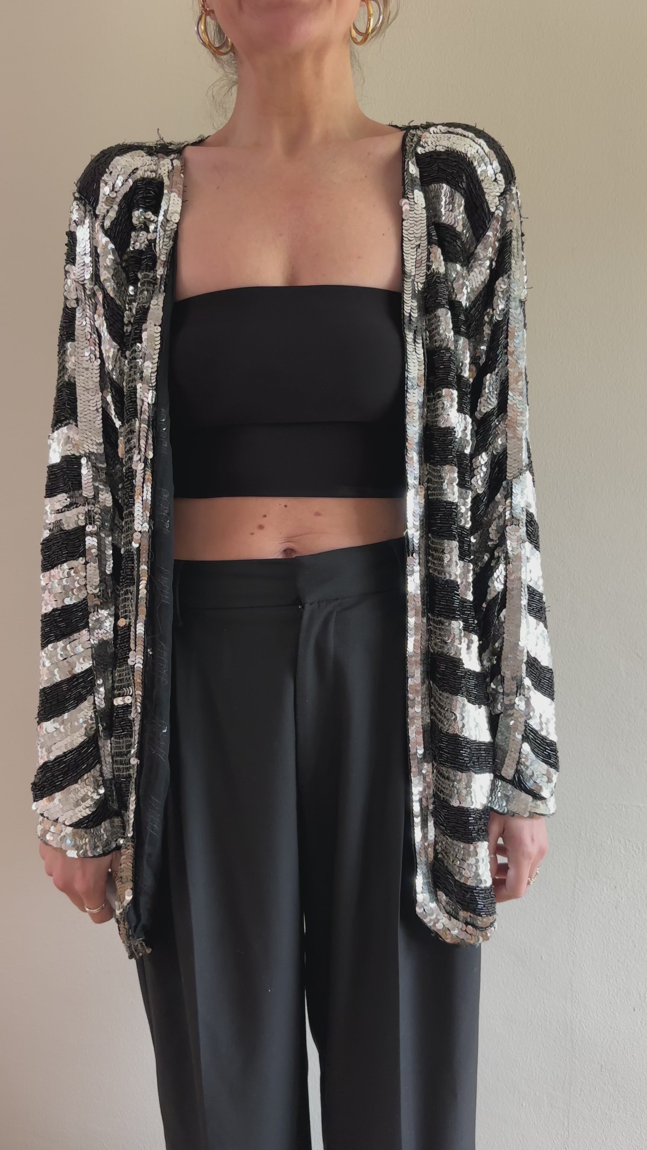 Tan-Chho Silk Sequin Cardigan