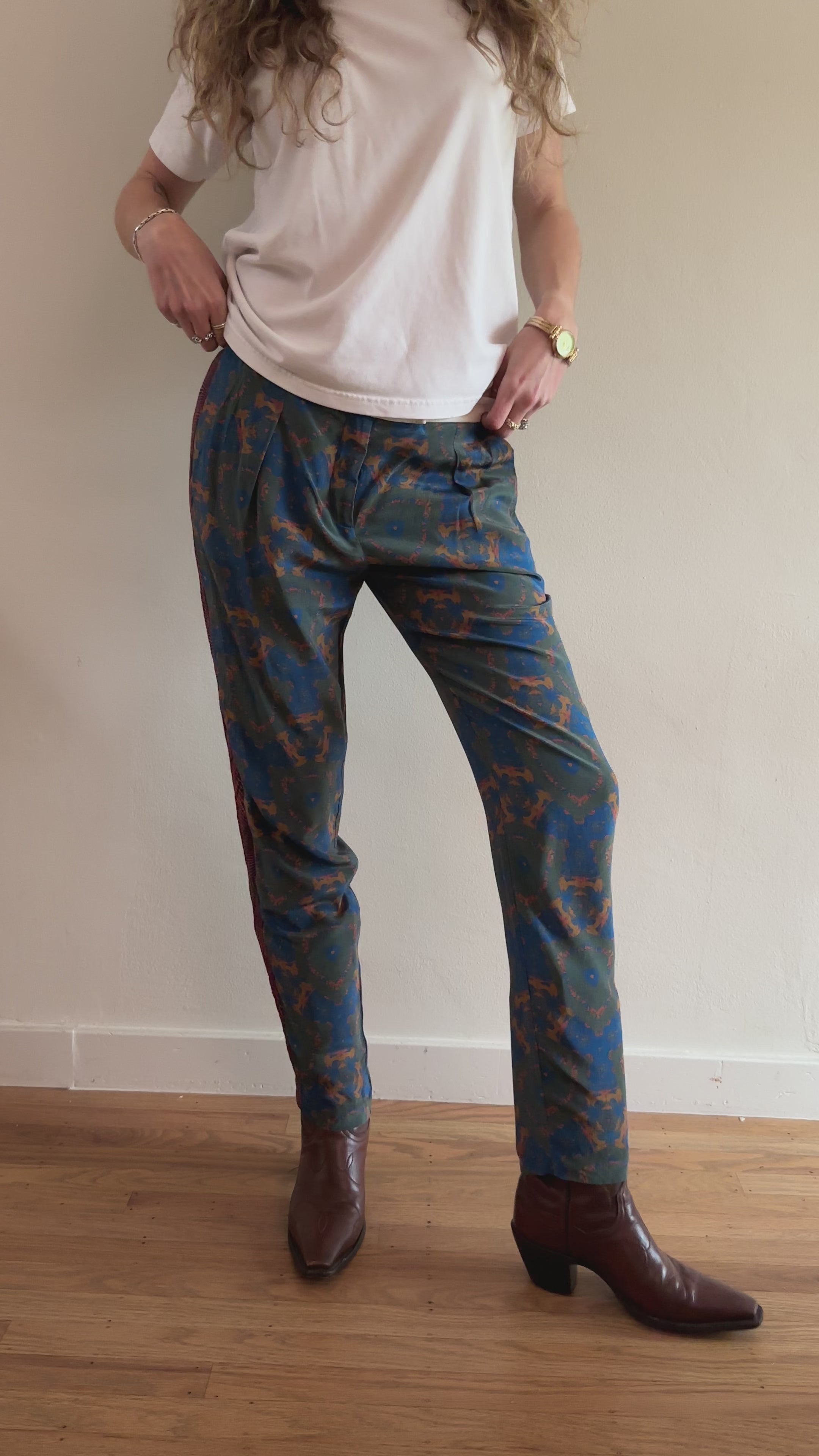 A.L.C. Silk Patterned Trousers