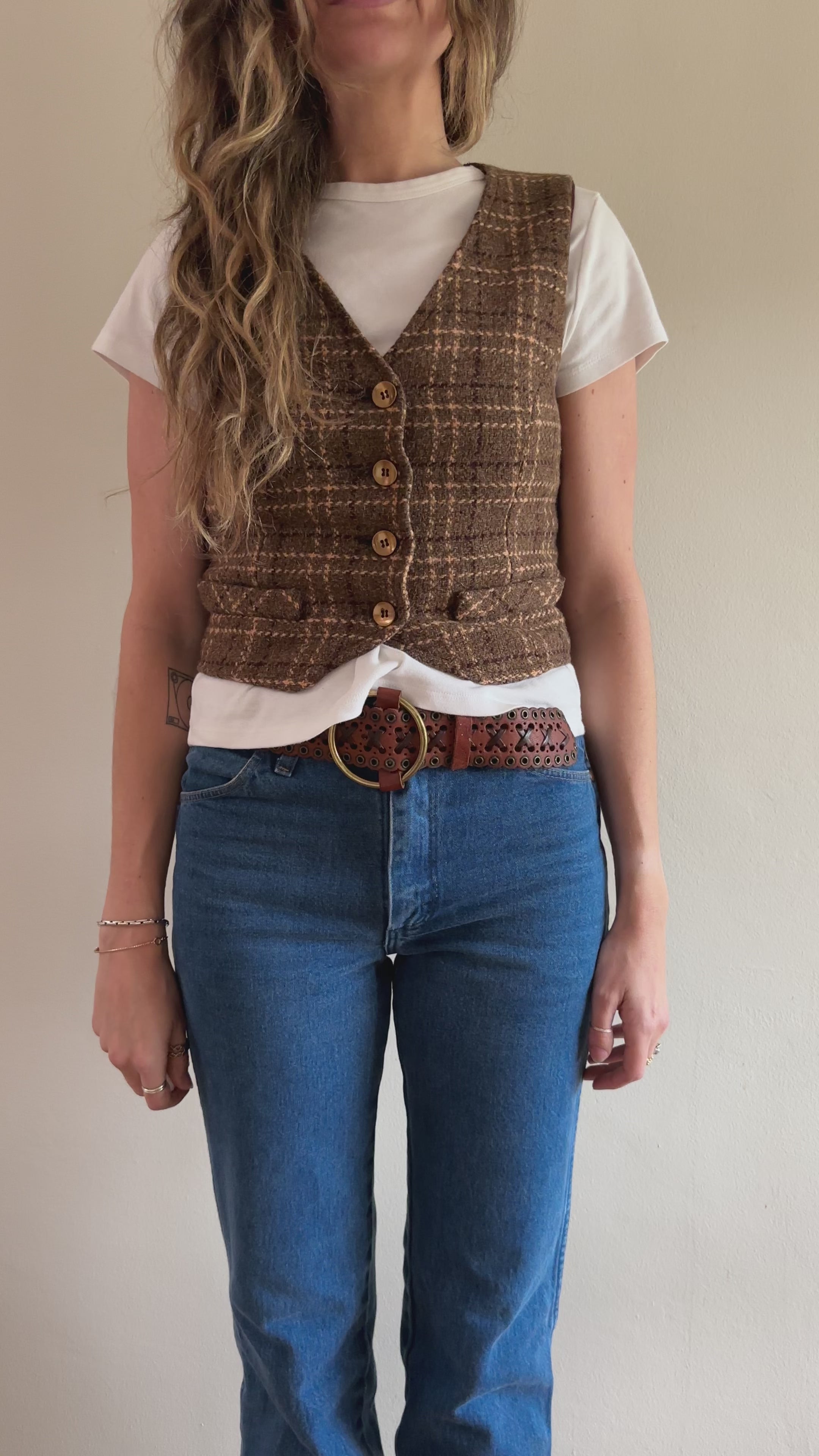 Vintage Wool Plaid Vest