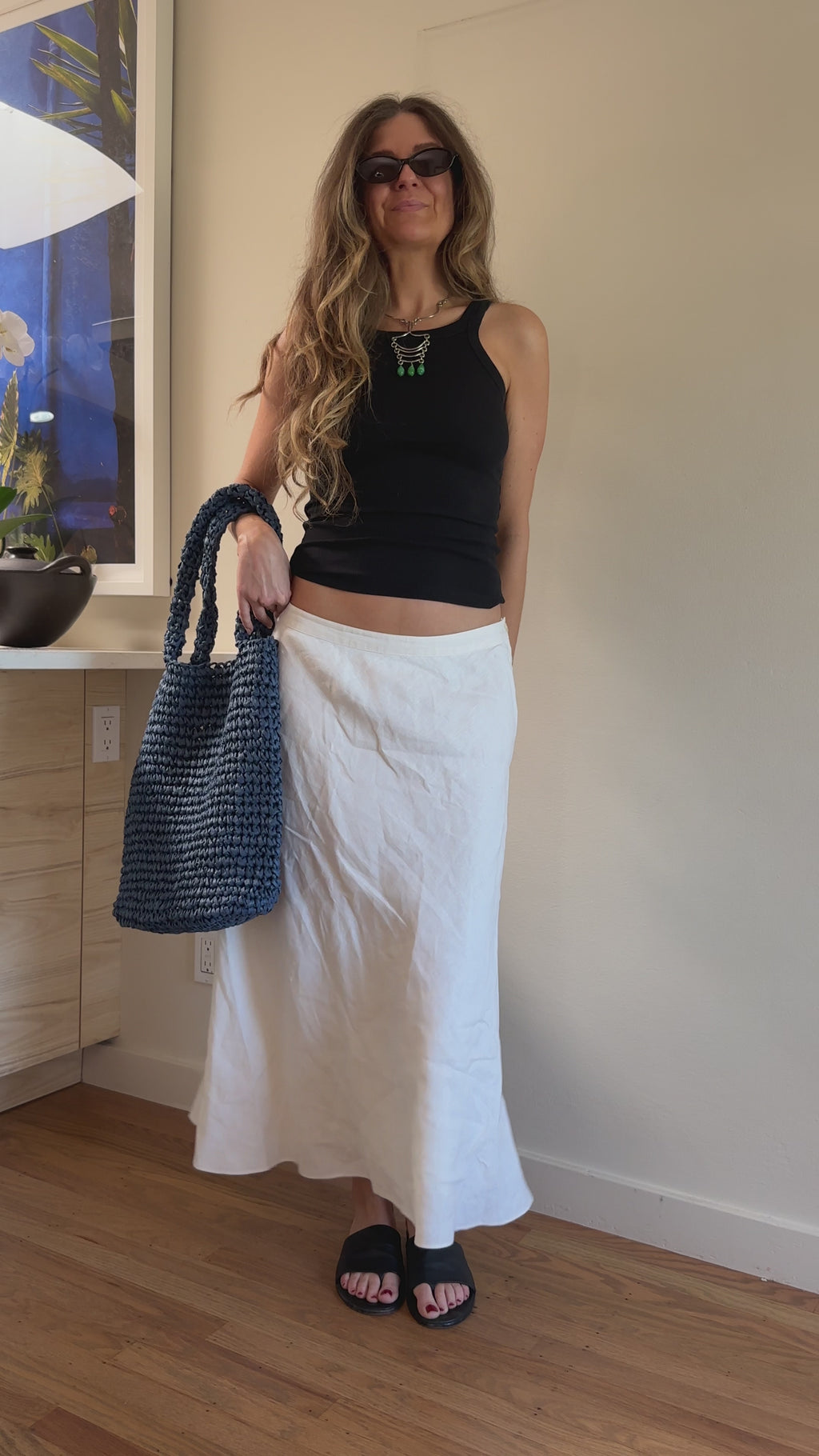 Ralph Lauren White Linen Maxi Skirt