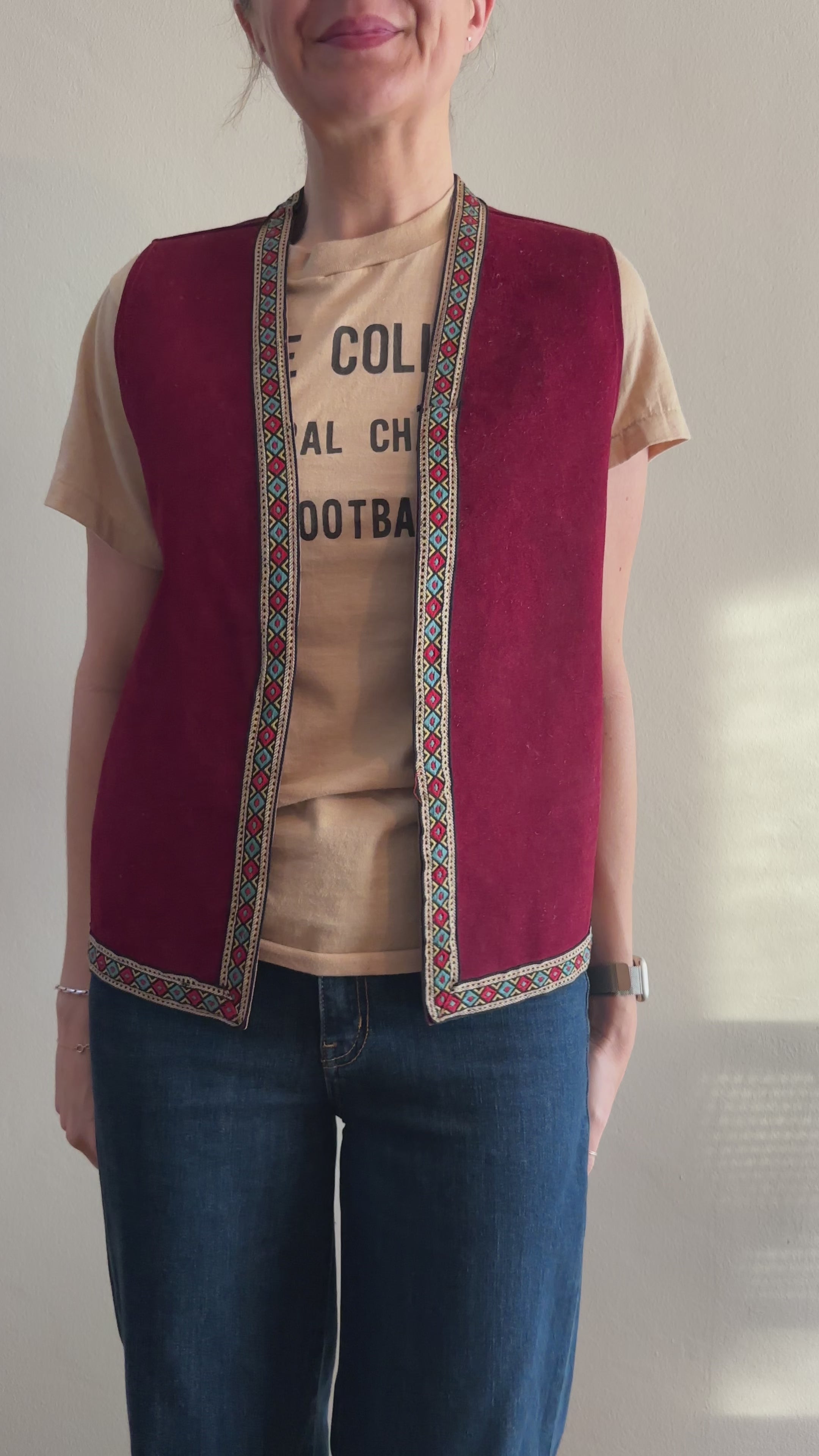 Vintage Suede Trimmed Vest