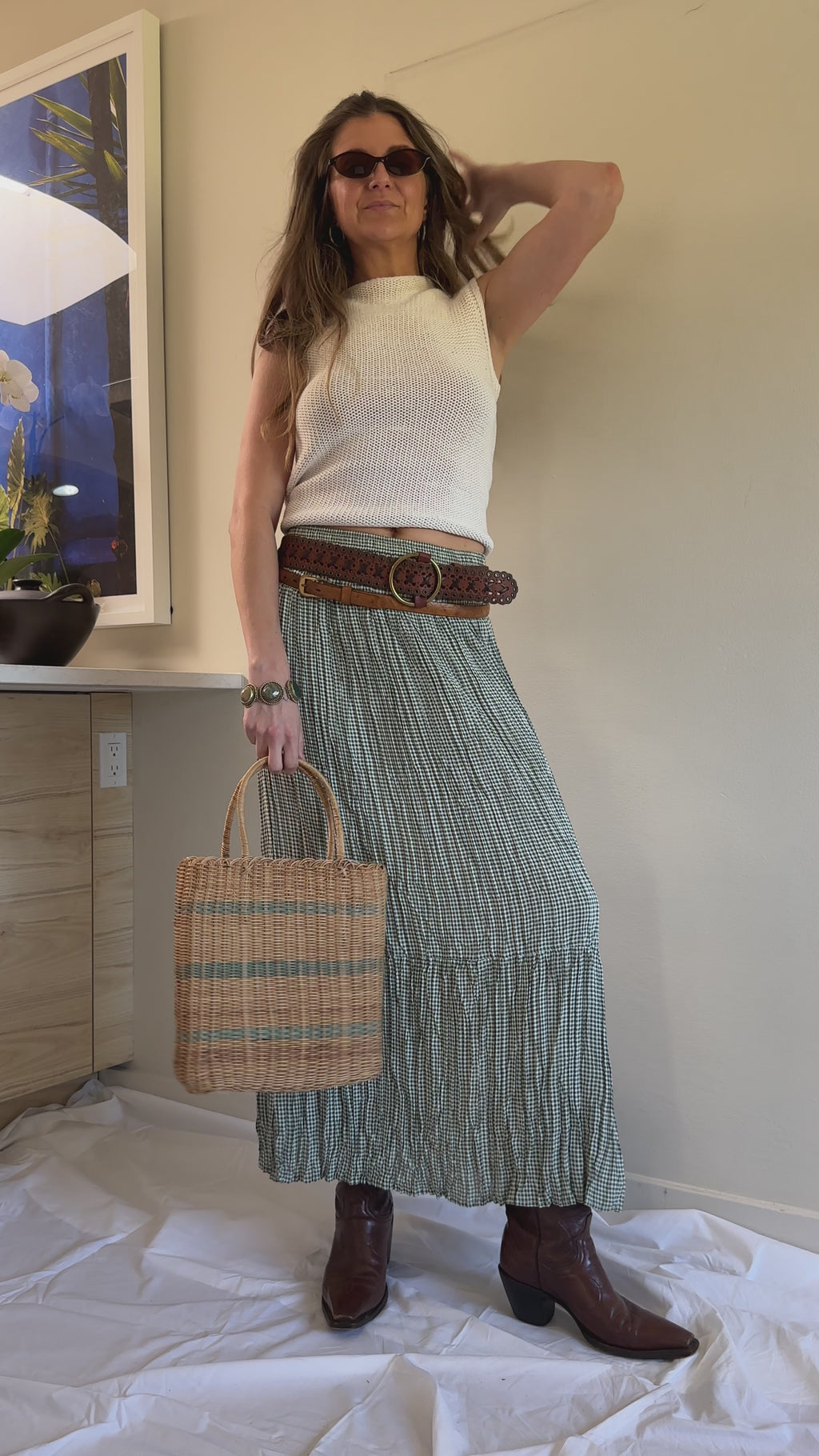 Basket Weave Wicker Bag