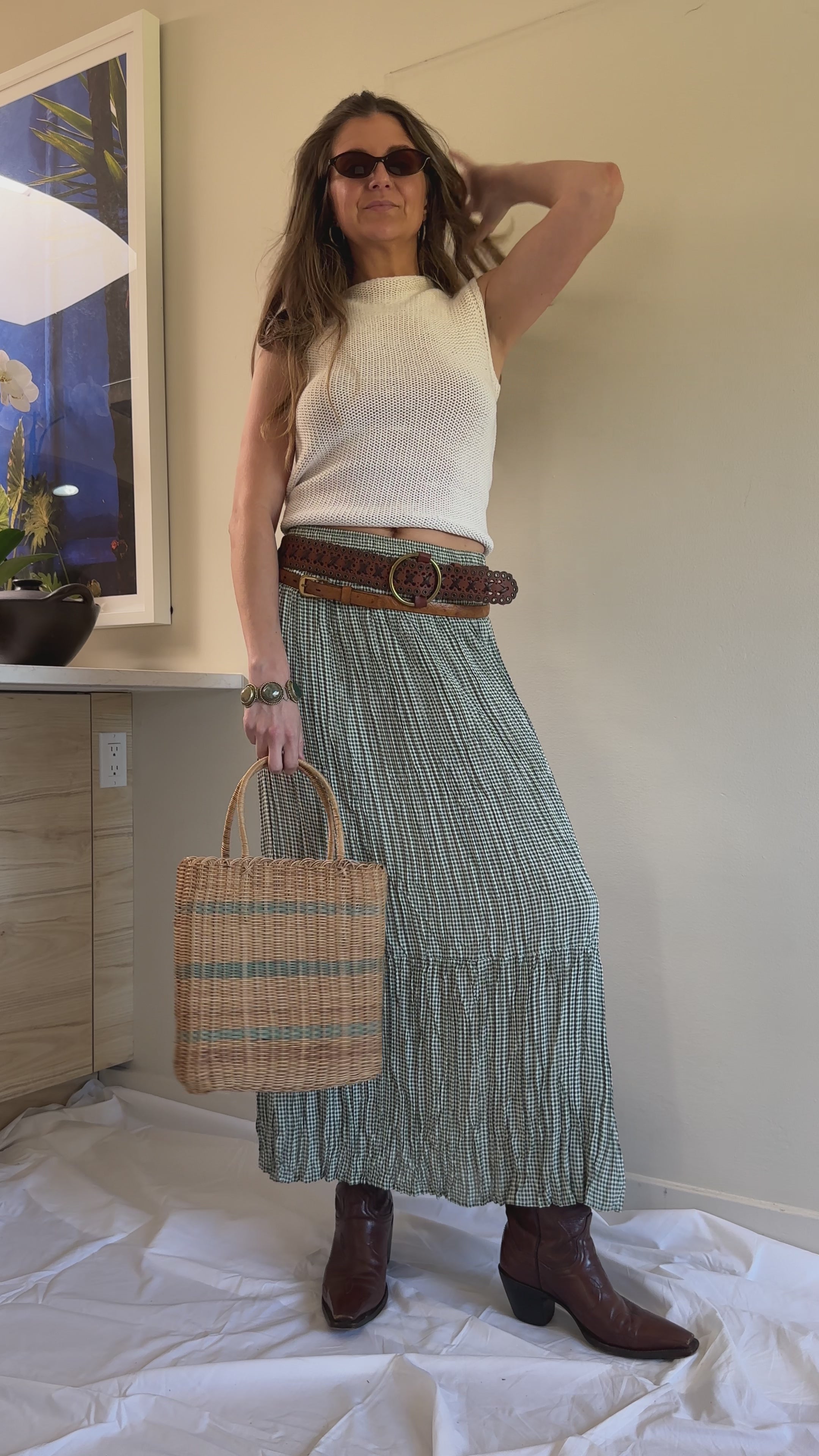 Basket Weave Wicker Bag