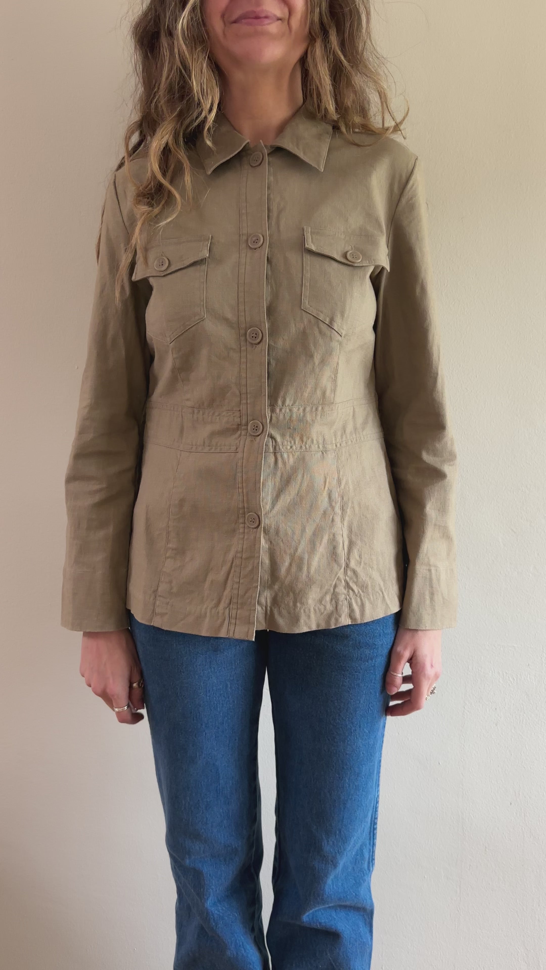 Linen-Blend Utility Jacket