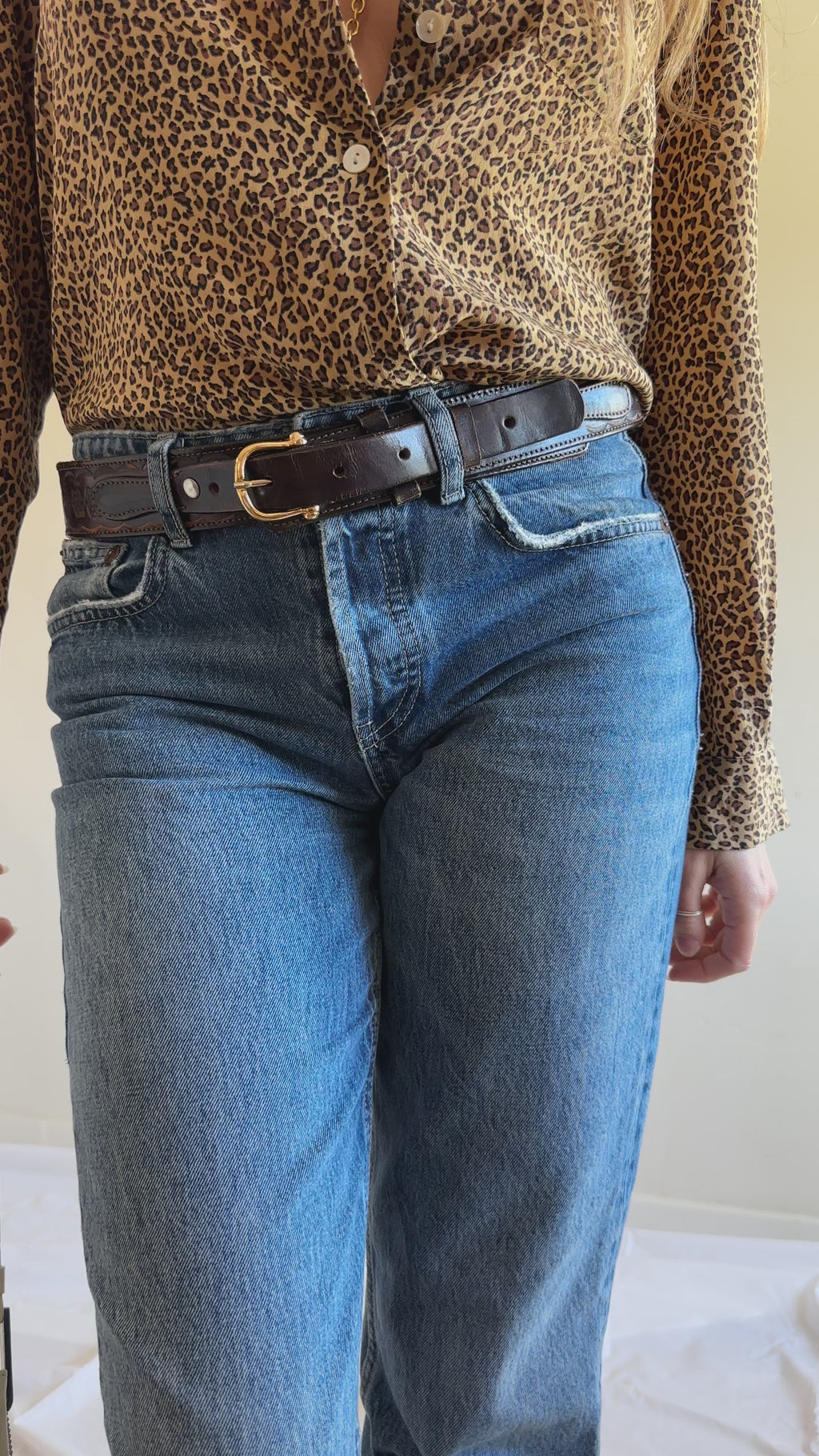 Chocolate Leather Harness Belt
