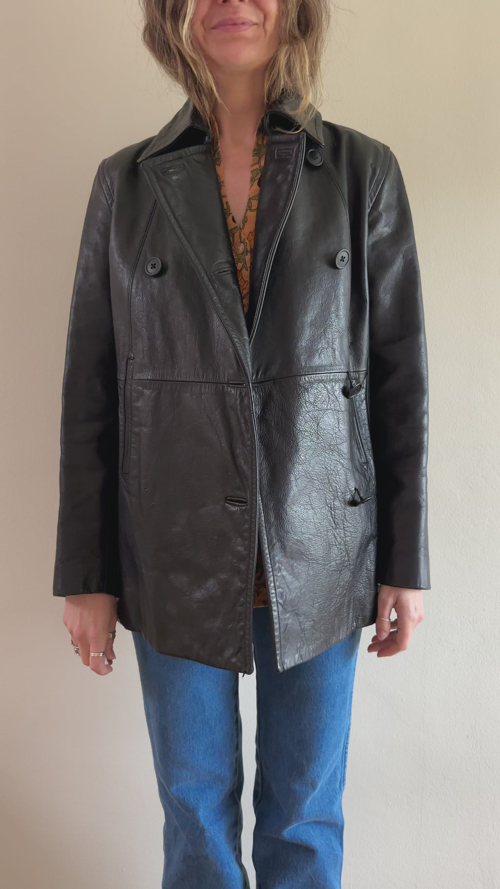 2002 GAP Double-Breasted Leather Jacket