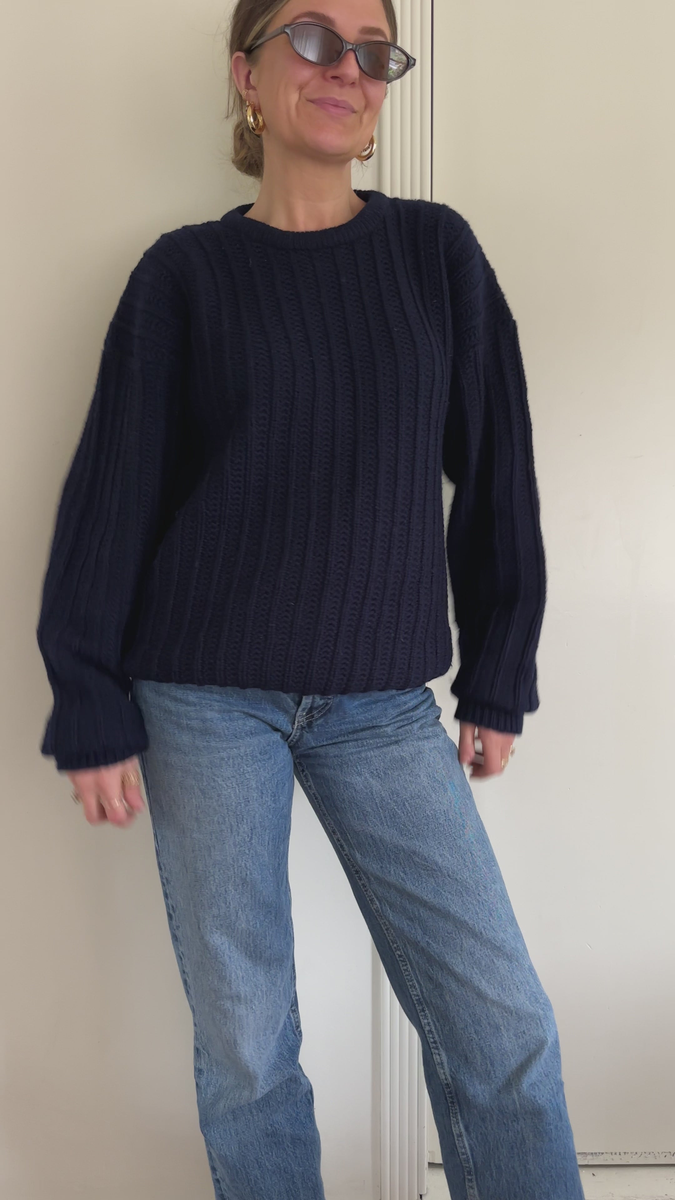 Parker of Vienna Navy Wool Sweater