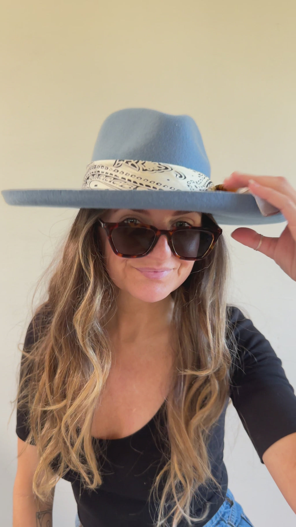 [Modern] Wool Wide-Brim Rancher Hat