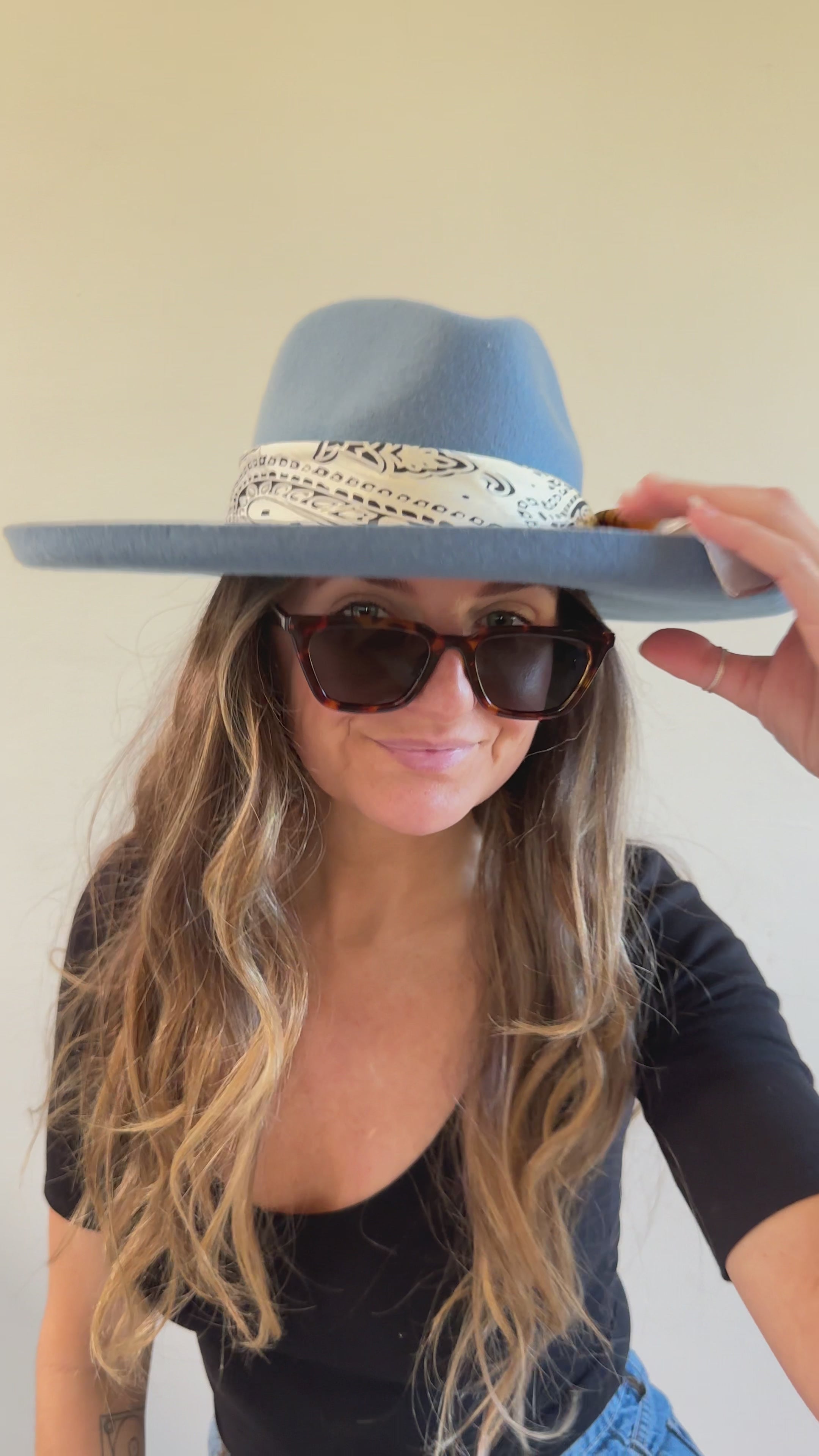 [Modern] Wool Wide-Brim Rancher Hat
