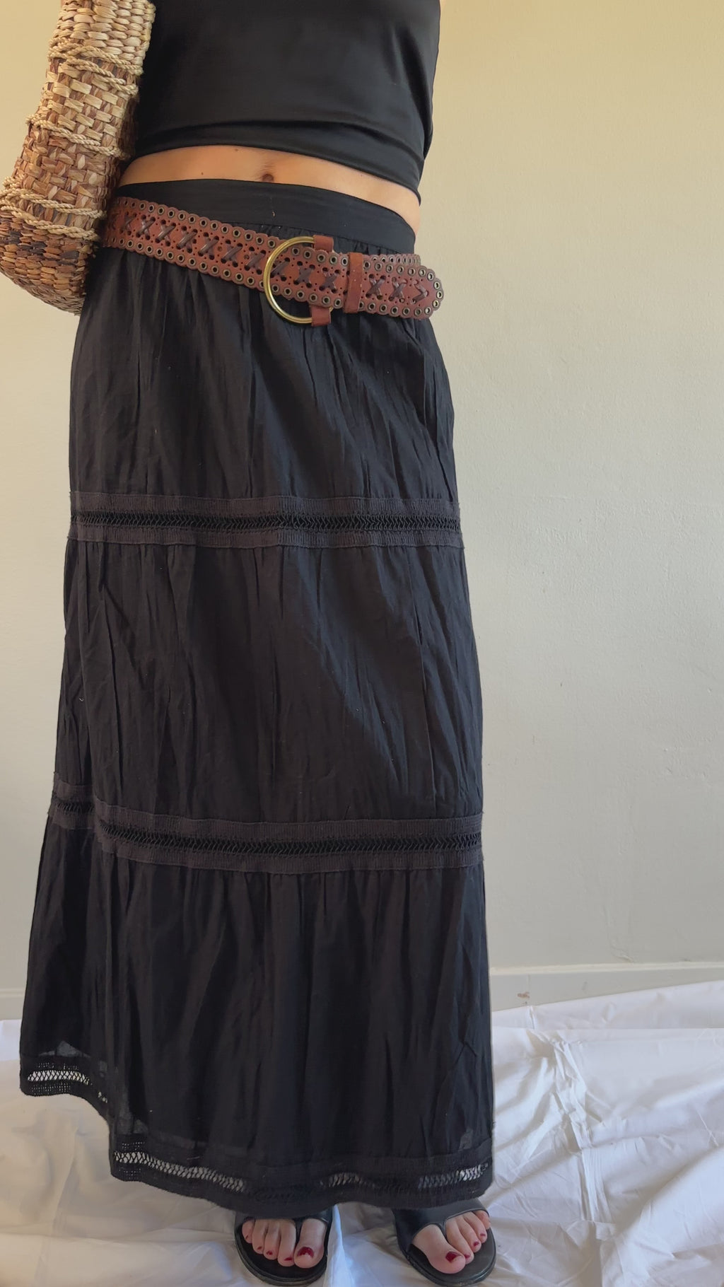 Avenue Boho Tiered Maxi Skirt