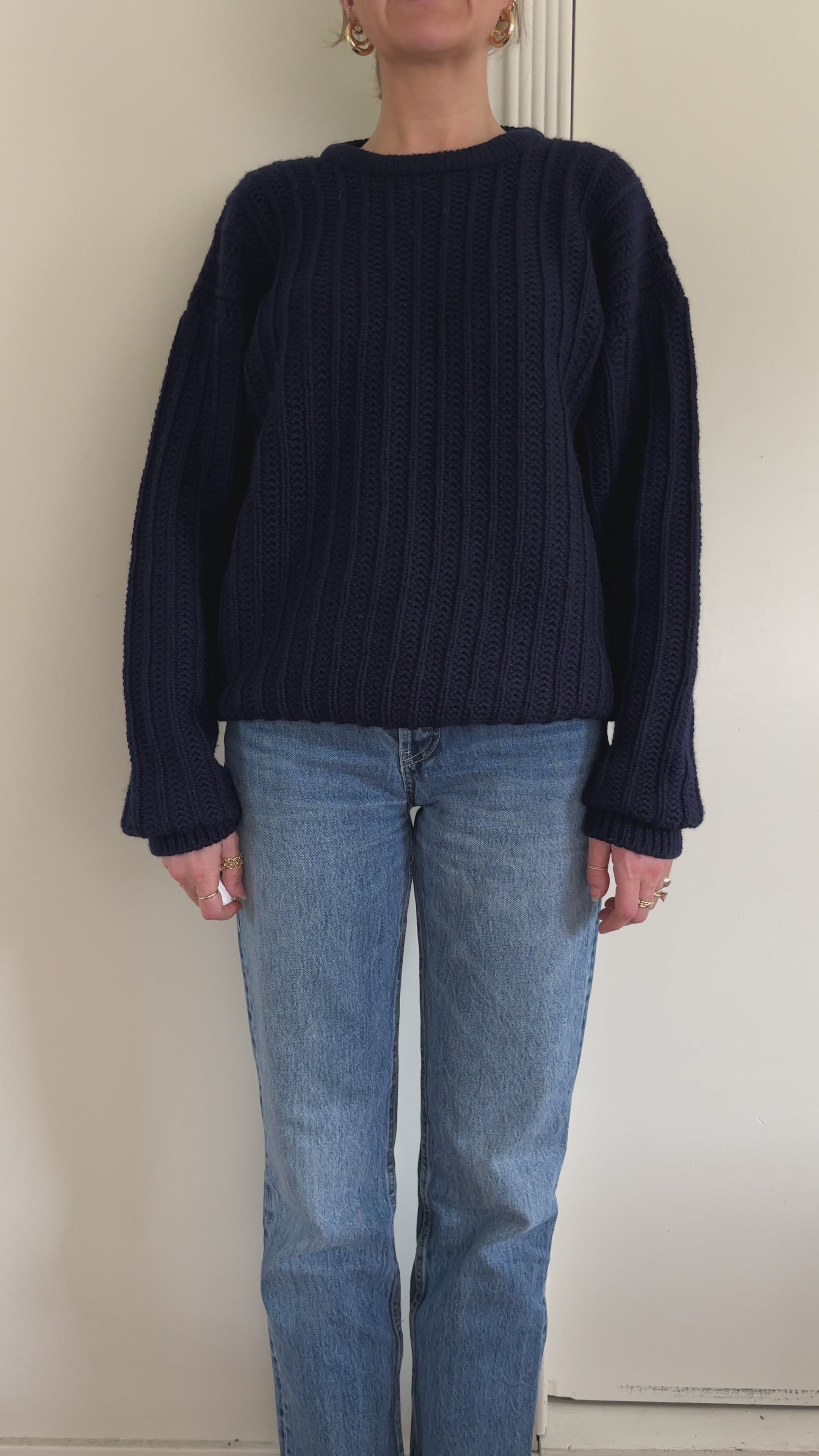Parker of Vienna Navy Wool Sweater