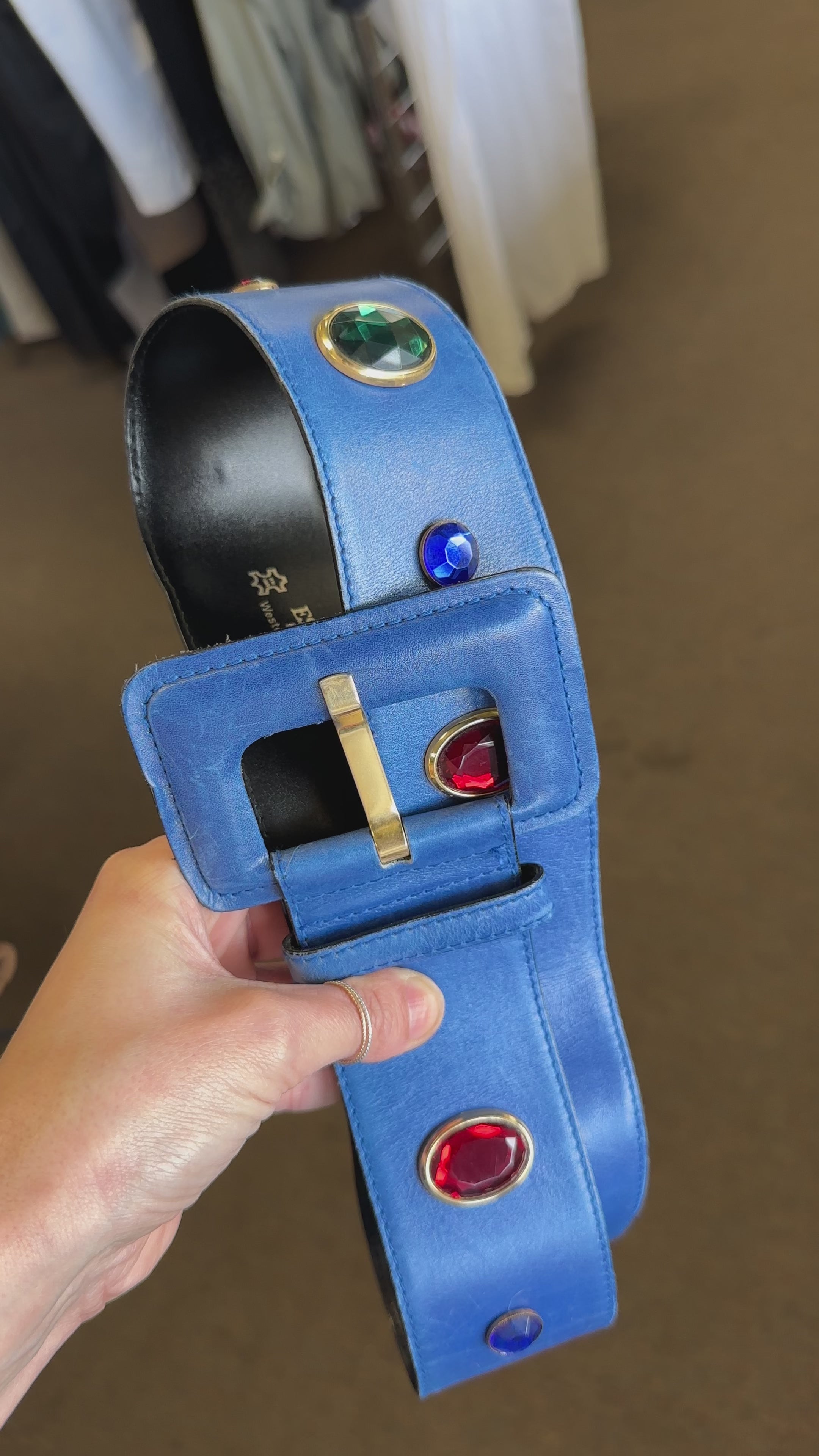 Escada Jewel-Embellished Leather Belt (1980s)